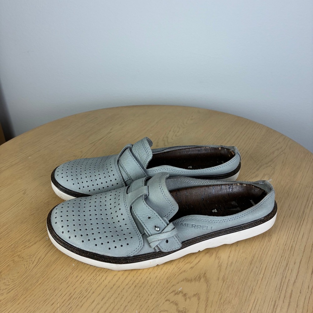 Merrell Around Town Slip On Air Shoes Women's 8 Comfort Mules Perforated Clogs - Picture 4 of 7